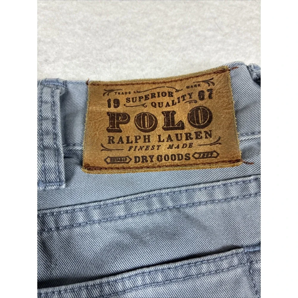 Polo Ralph Lauren Dry Goods Mens Chino Pants 36x30 Light Blue Flat Front‎ Preppy